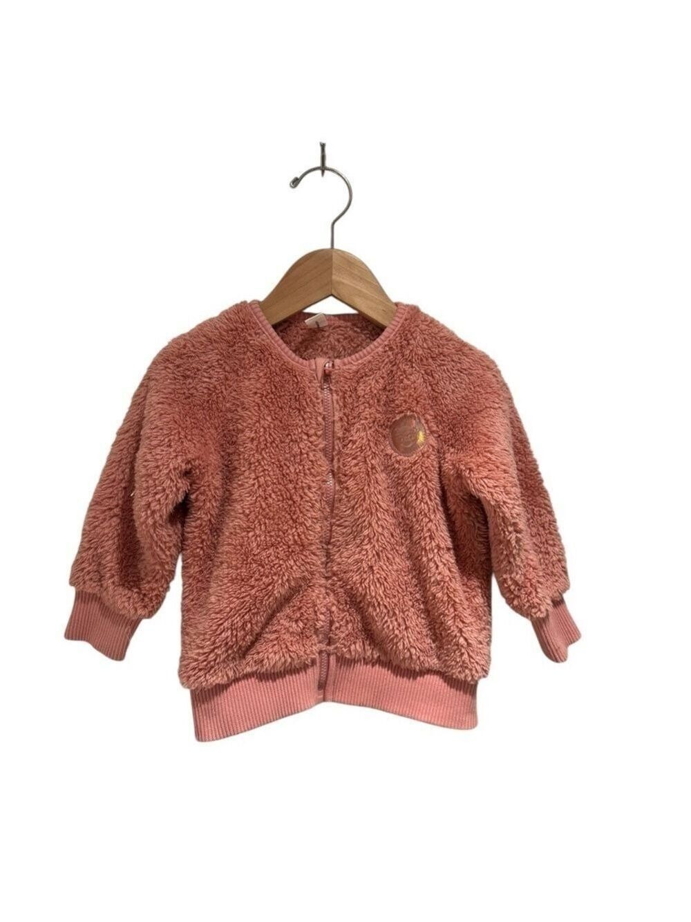 Huxbaby Pink Fleece Bomber Jacket - size 1(12-18M)